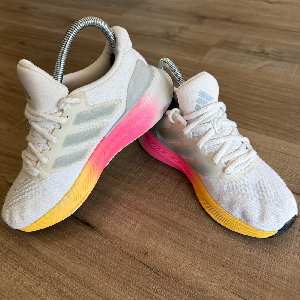 Adidas EQ21 Run Womens Running Shoes White Pink Yellow IF4137 Size 4